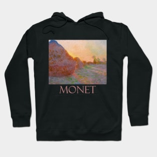 Haystacks (1890) Famous Painting by Claude Monet Hoodie